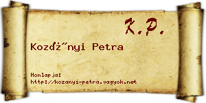 Kozányi Petra névjegykártya