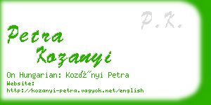 petra kozanyi business card